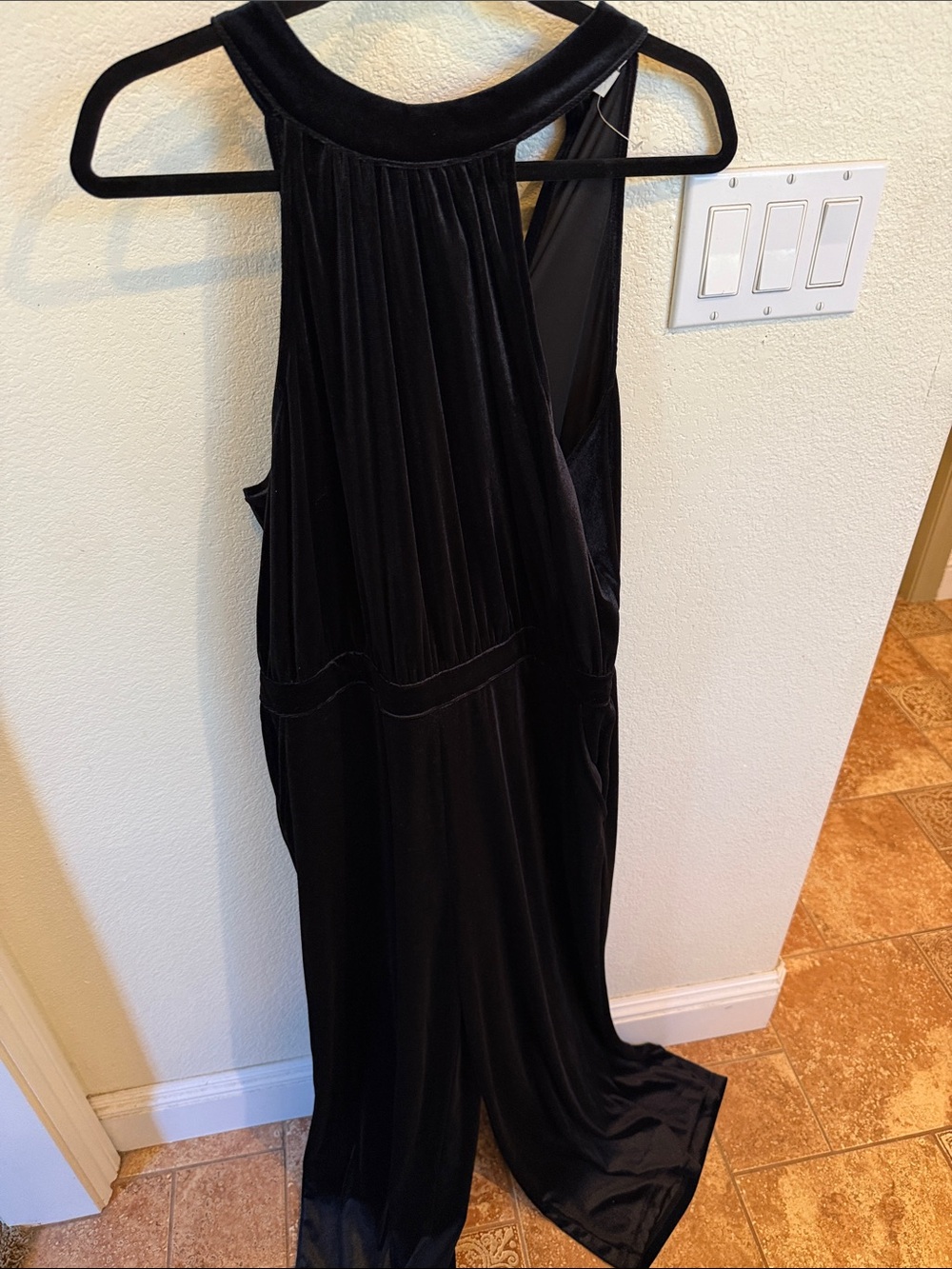 a new day Black Velvet Maxi Halter Dress
